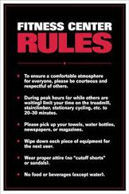 Fitness Area Rules Professional Fitness Wall Chart Poster