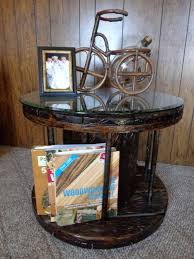 Industrial Cable Spool Coffee Table End Table Wooden Spool Projects Cable Spool Furniture Spool Furniture