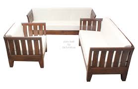 Low seating wooden sofa with solid wood frame a. Comfortable Sofa Set In High Quality Teakwood