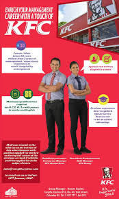 Search and apply for the leading kfc job offers. Vacancy For Management At Kfc At Kfc Sri Lanka