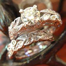 Kirk Kara Hawaiian Flower Engagement Ring And Wedding Band In 18k White Gold Hawaiian Wedding Rings Ring Design For Female Wedding Ring Shopping
