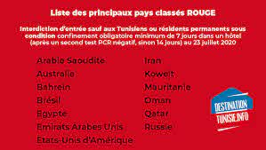 Officiel | la france classe la tunisie sur liste rouge. Restrictions D Entree En Tunisie Pays Classes Rouge Et Liste Des Hotels De Confinement