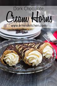 Dark Chocolate Cream Horns Recipe Easy Puff Pastry Recipe Puff Pastry Recipes Easy Puff Pastry