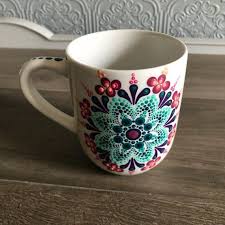 Tasse A Cafe Colore Tasse En Ceramique Tasse De Mandala Cadeau Pour Elle Tasse A The Tasse De Vacanc Colorful Coffee Cups Painted Mugs Painted Coffee Mugs