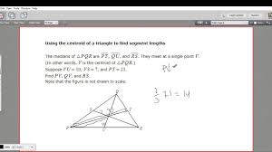 We usually use the distance formula for finding the. Using The Centroid To Find Segment Lengths Youtube