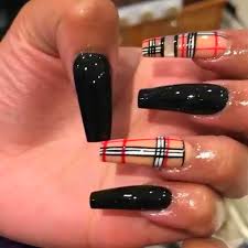 Acrylic Summer Long Black Coffin Nails Long Nails Black Acrylic Nail Designs Purple Acrylic Nails Long Acrylic Nails