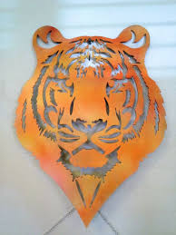 Tiger Asian Metal Wall Art Silhouette Home Decor Etsy In 2021 Tiger Wall Art Custom Metal Art Tiger Art
