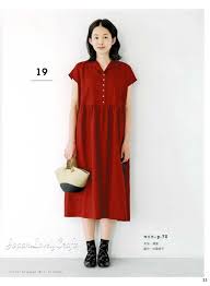 Japanese Sewing Pattern Book For Women Outfit Clothes Etsy Simple Dress Pattern One Piece Dress Design One Piece Dress