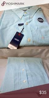 Nwt Izod Woven Men S Dress Shirt Big Tall Check Product Details Premium Essentials Natural Stretch Color Beryl Green Features Str Shirt Dress Shirts Big Tall