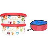 Lid turns into another food dish. 2 Large Dog Bowls With Lid This Pet Dish Set Is Fda Approved Porcelain Material Airtight Storage Lid For Dog Cat Food Or Water Buy Online In Dominica At Dominica Desertcart Com Productid