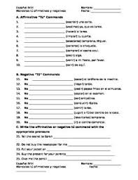 Spanish Commands Tu Commands Affirmative And Negative Familiar Commands Classroom Commands Spanish Lesson Plans Spanish Lessons