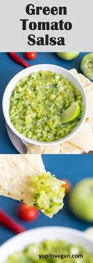 Easy 5 Ingredient Green Tomato Salsa Packed With Flavor Great Way To Use Unripe Green Tomat Green Tomato Recipes Green Tomato Salsa Green Tomato Salsa Recipes