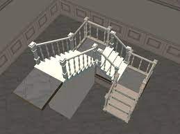 Mod The Sims Ofb Easy U Shaped Modular Stairs No Cheats U Shaped Staircase Basement Layout Coastal Beach House