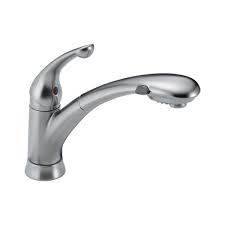 A terrific industrial kitchen faucet has a new frankly. Delta Pull Out Kitchen Faucet Arctic Stainless Lowe S Canada