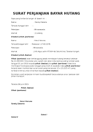 Sahabat 99, apakah kamu tahu apa itu surat perjanjian hutang? Doc Surat Perjanjian Bayar Hutang Umi Umi Academia Edu