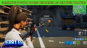 You'll find doctor doom in doom's domain, which is located in the northern section of the map, where pleasant park used to be. Eliminate Doctor Dooms Henchmen As Jennifer Walters Fortnite Awakening Challenge Best Solo Way Youtube