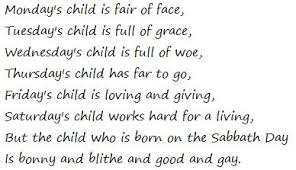 Birth Order Characteristics Chart What Day Of The Week Was I Born Day Of Week Calculator For The Weekday Of Any Event Monday S Child Day Sabbath Day