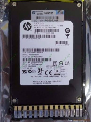 DISCO SSD HPE 1.6TB SAS 12GB/S 2.5" SFF MAINSTREAM ENDURANCE MO1600FBNWS 750222-003 750220-B21 PRODUCTO DE SEGUNDO USO