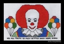 Access needlework patterns to download and you can check your pattern wherever you go. Pennywise The Dancing Clown Cross Stitch Halloween Cross Stitch Patterns Cross Stitching