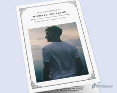 Funeral Program Template For Celebration Of Life Memorial Etsy Funeral Program Template Funeral Programs Memorial Program