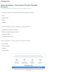 quiz worksheet international phonetic alphabet examples