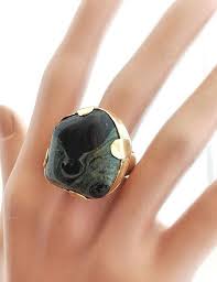 Black And Gold Ring Natural Stone Ring Black Gold Green Gold Brass Stone Nebula Etsy Stone Rings Natural Black Gold Ring Stone Rings