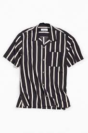 Black And White Striped Button Up Shirt Outfit Uo Sport Striped Rayon Short Sleeve Button Down Shirt Clothes Mens Outfits Mens Fashion Casual