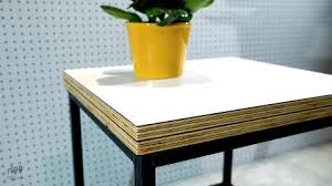 Clear lacquered plywood can be used alone for a table top or other materials can be used as the surface. Plywood Table
