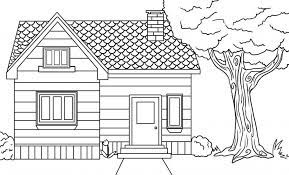 Illustration about cartoon image of an house with garden, color and black and white versions, useful as coloring book for kids. Free Printable House Coloring Pages For Kids House Colouring Pages Dream House Drawing House Sketch