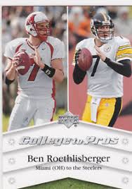 His heart wasn't in it. Big Ben Roethlisberger College To Pro Insert Card 7 Football Redhawks Steelers Ebay