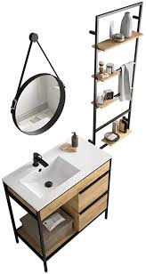 Vinci Bathroom Furniture Set Washbasin 85 Cm Cabinet Mirror And Shelf Industrial Design Amazon De Kuche Haushalt Free delivery over £40 to most of the uk great selection excellent customer service find everything for a beautiful home.