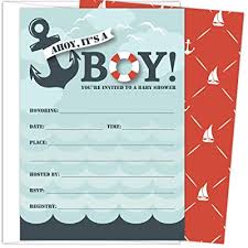 And many more design of nautical themes for baby shower invitations. Buy Koko Paper Co It S A Boy Nautical Baby Shower Invitations 25 Fill In Invitations And Envelopes Printed On Heavy Card Stock Online In Thailand B07w14xbk3