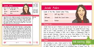 Jacinda Ardern Fact Sheet Teacher Made