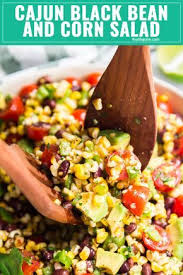 Black Bean Corn Tomato Salad Calories Cajun Black Bean And Corn Salad Is An Excellent No Mayo Salad Option To Bring To A Picnic An Marinated Vegetable Salads Corn Salad Recipes Marinated Vegetables