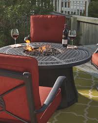 Burnella 5 Piece Outdoor Fire Pit Conversation Set In 2020 Round Fire Pit Table Fire Pit Table Outdoor Fire Pit