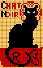 Vintage Chat Noir Poster Chart For Cross Stitch Knitting Knotting Beading Weaving Pixel Art And Othe Cross Stitch Witch Cross Stitch Cross Stitch Designs