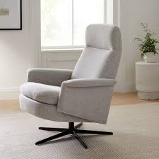 This swivel recliner pivots and reclines in all directions, offering simple adjustability to meet the different needs of your work, rest and entertainment. Crescent Swivel Recliner