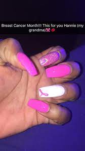 Pin By Abbey Price On Nails Cancer Nails Pink Acrylic Nails Pretty Acrylic Nails