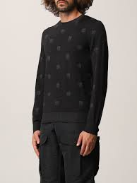 Alexander Mcqueen Sweatshirt Men Sweater Alexander Mcqueen Men Black Sweater Alexander Mcqueen 603247 Q1alq Giglio Com