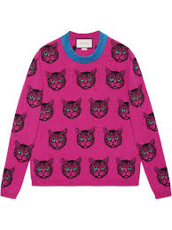 Ready to ship in 1 business day. Gucci Mystic Cat Wool Cashmere Knit Sweater Pink Modesens
