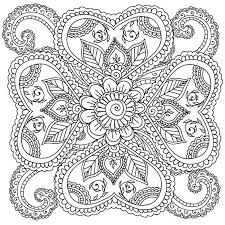 The collection includes detailed and complex coloring pages for teenagers and adults as well as simpler patterns suitable for children. Coloring Pages For Adults Henna Mehndi Doodles Abstract Floral Elements Stock Vector Illustration Of Flower Henna 71730747