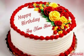 Birthday Cake With Name And Photo Generator Online Buttercream Roses Birthday Cake With Name Generator In 2020 Cake Name Cake