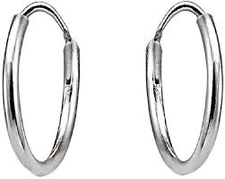 Asymmetric gold hoop earrings for men with cz dangle cross krkc. Amazon Com 14k White Gold Tiny Small 1 2mm Round Thin Lightweight Unisex Endless Hoop Earrings 10mm White Gold Jewelry