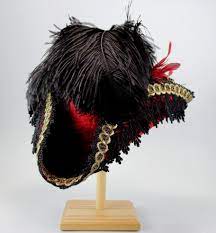 Pirate Hat Red Gold Black Lace Tall Toad