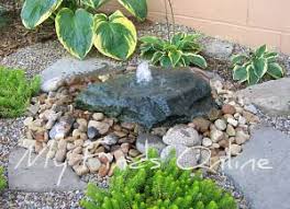 My Diy Natural Stone Garden Fountain Myfindsonline Com Stone Garden Fountains Water Gardens Diy Garden Fountain