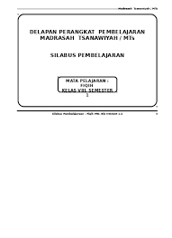 Silabus fiqih kls 9 mts. Silabus Fiqih Mts Kelas 8 Semester 1 2 Doc
