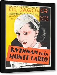 Eric Rohman 34x48 Huge Black Modern Framed Art Print Titled: The Woman from  Monte Carlo (1932)