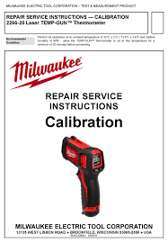 Check spelling or type a new query. Milwaukee 2266 20 Laser Temp Gun Calibration Manual Pdf Download Manualslib