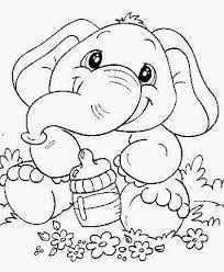 Elefantinho Com Mamadeira Elephant Coloring Page Stuffed Animal Patterns Elephant Drawing