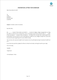 A document that presents a formal request for the presence of an individual, a group of people or an organization at if you need to invite a friend from another country to attend your social event, you would need to format the invitation letter in such a way that they can. Kostenloses Invitation Letter For Seminar